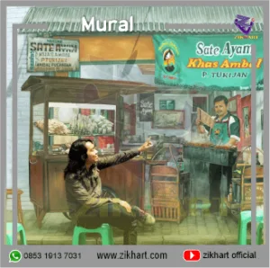 lukisan kaligrafi dan mural