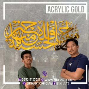 Jasa pembuatan kaligrafi akrilik timbul mewah dengan finishing mirror gold